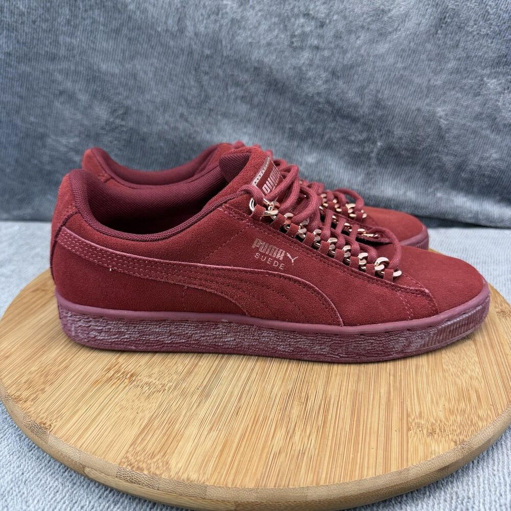 PUMA Suede 50 Shoes Womens Size 8.5 Red Suede Comfort Sneakers 367352-03